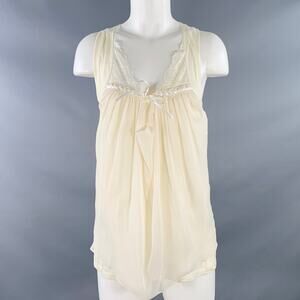 VANESSA BRUNO Size 2 Beige Linen Camisole Tank Double Layer Casual Top